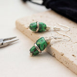 Emerald Speckle Drop Earrings