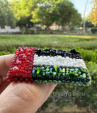 Handmade beaded brooch UAE Flag