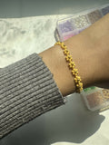 Simple Yellow Beaded Chain Bracelet