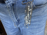 Safety pin brooch with chains
