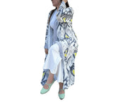 Gray Yellow Ikat Kimono