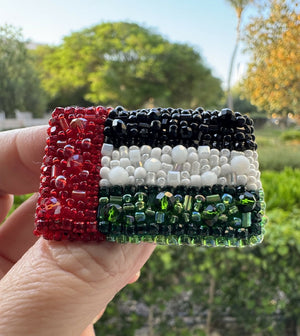 Handmade beaded brooch UAE Flag