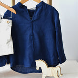 Blue shirt and cream trousers (AB145AB141-1) 2