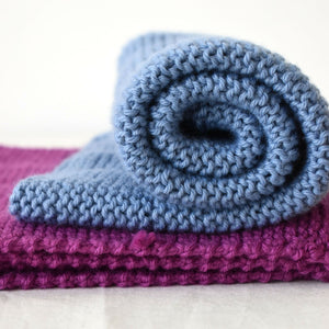 Blue  Fuchsia knitted blanket (AB186-1  AB186-2) 1