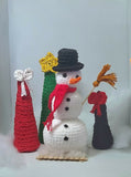 Christmas decor crochet snowman