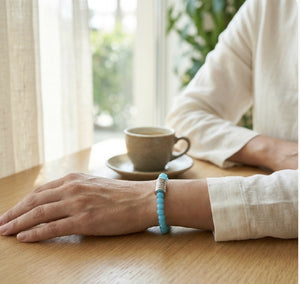 Azure Glow Bead Bracelet