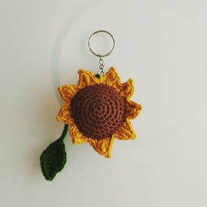 Sunflower crochet keychain