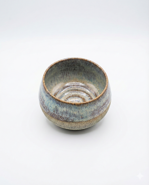 Handcrafted Stoneware Tea Bowl – Blue Rustic Glaze | Pia Ceramic