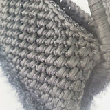 Crochet black fuzzy clutch bag
