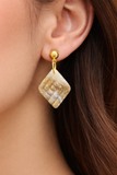Golden Veins Marbled Drop Earrings