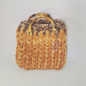 Crochet chunky furry tote bag