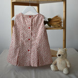 Red flower pleat dress (AB190) 2