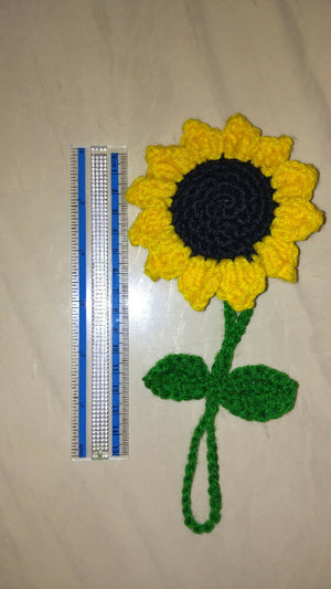 Handmade Crochet Sunflower Keychain