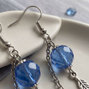 Blue Muse Chain Drop Earrings