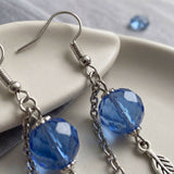 Blue Muse Chain Drop Earrings