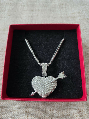 Hip hop heart necklace