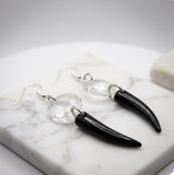 Midnight Horn Drop Earrings