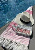 pink personalised towel