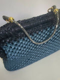 Crochet blu-grey clutch