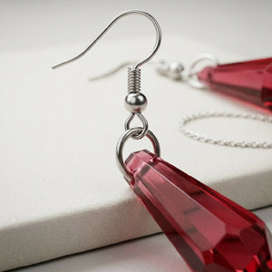 Crimson Prism Drop Earrings