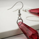 Crimson Prism Drop Earrings