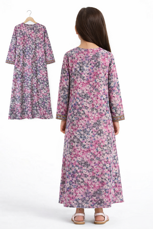Stitched Pink Princess Bloom Jalabeya