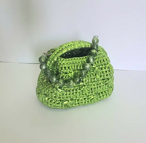 Crichet festive metallic clutch