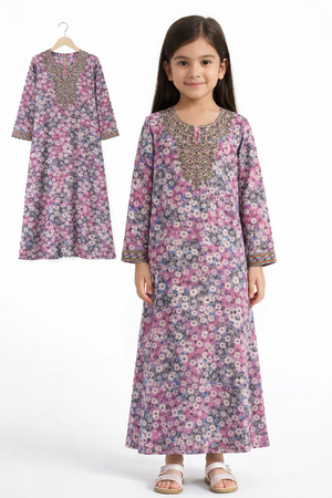 Stitched Pink Princess Bloom Jalabeya