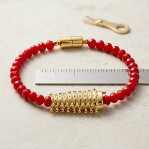 Crimson Spine Bracelet (Gold Tone)