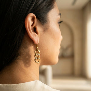 Golden Link Drop Earrings