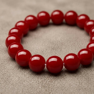 Crimson Orbit Bead Bracelet