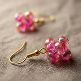 Pink Prism Glow Drop Earrings
