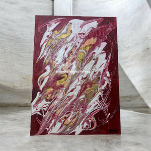 Crimson Flux Painting