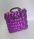 Crochet weave purple tote