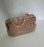 Crochet festive beige clutch