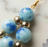 Ocean Speckle Cluster Drop Earrings