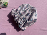 Flower print satin bonnet