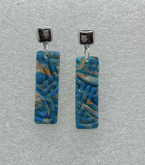 Turquoise Marble Statement Drops