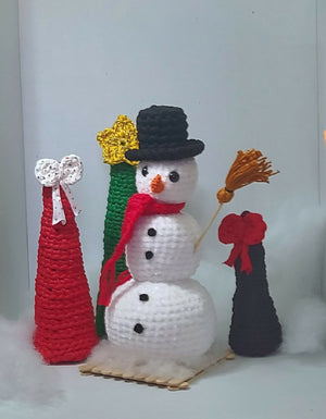 Christmas decor crochet snowman