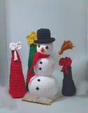 Christmas decor crochet snowman