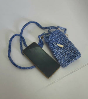 Crochet crossbody phone pouch