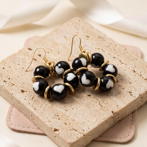 Midnight Heart Hoop Earrings