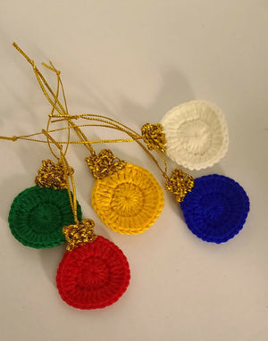 Christmas crochet tiny baubles