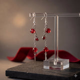 Crimson Charm Drop Earrings