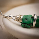 Emerald Speckle Drop Earrings