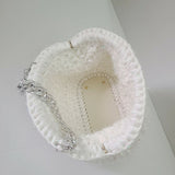 Crochet snowflake clutch bag