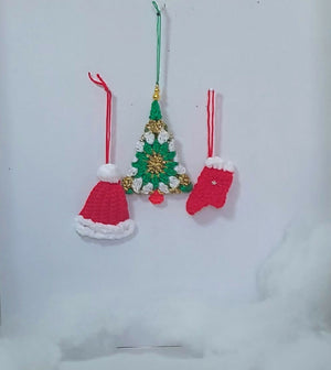 Christmas tree crochet decorations