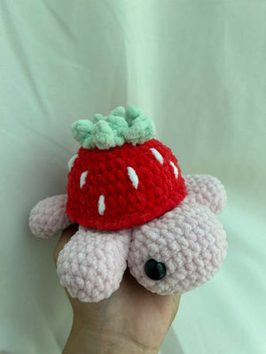 Strawbeary the Turtle - Crochet Fruit Turtle Plushie
