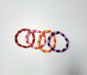 Polymer clay beads bracelet