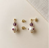 Pearl Blush Drop Stud Earrings